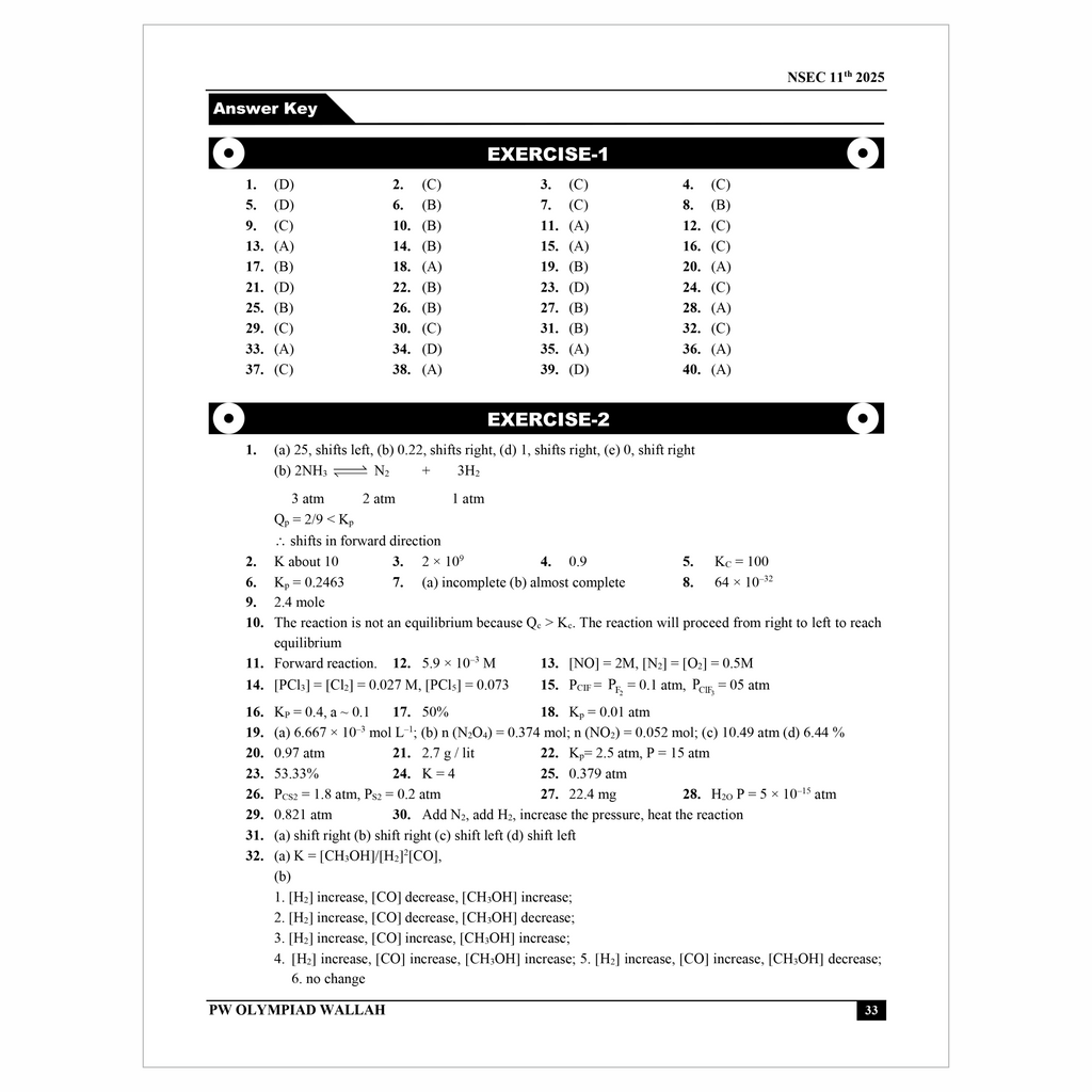 Olympiad Wallah NSEC Class 11 Advanced Chemistry (Part 2) For JEE & Olympiad 2025 | Problems For Analytical Skills | Ideal For NSEP INPhO & IPhO