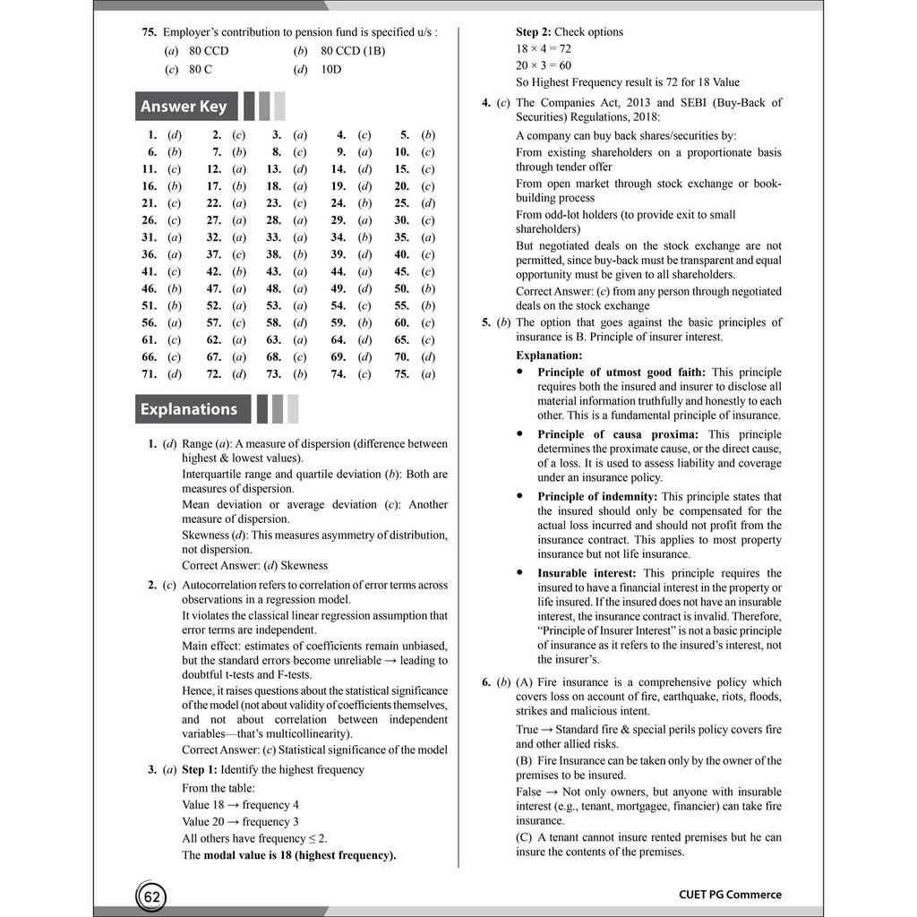 PW CUET PG Commerce PYQ 6 Years and Concept Theory Book (2026-2021) | Ideal for JMI, BHU, DU, & Other Central & Universities