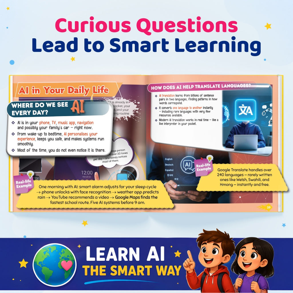 AI Book - The World Encyclopedia For Kids | AI Books for Beginners | AI Ideas, Real-life Fun Facts, Explore AI in Daily Life and Brain Activity Book for Kids 6 - 11 Years