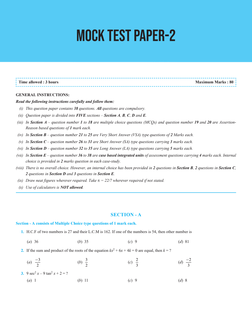 CBSE Question & Concept Bank Class 10 Mathematics Chapter-wise and Topic-wise with Competency Based and Past Year Solved Questions For 2025 Board Exams