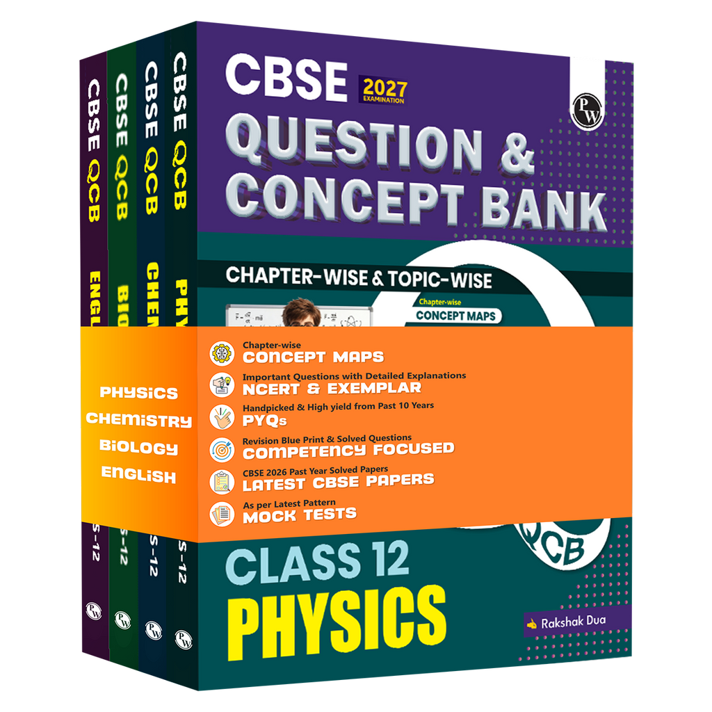 CBSE Question & Concept Bank (QCB) Class 12 Physics, Chemistry, Biology and English Combo Set of 4 Books Chapterwise & Topicwise Solved Questions For 2027 Exams