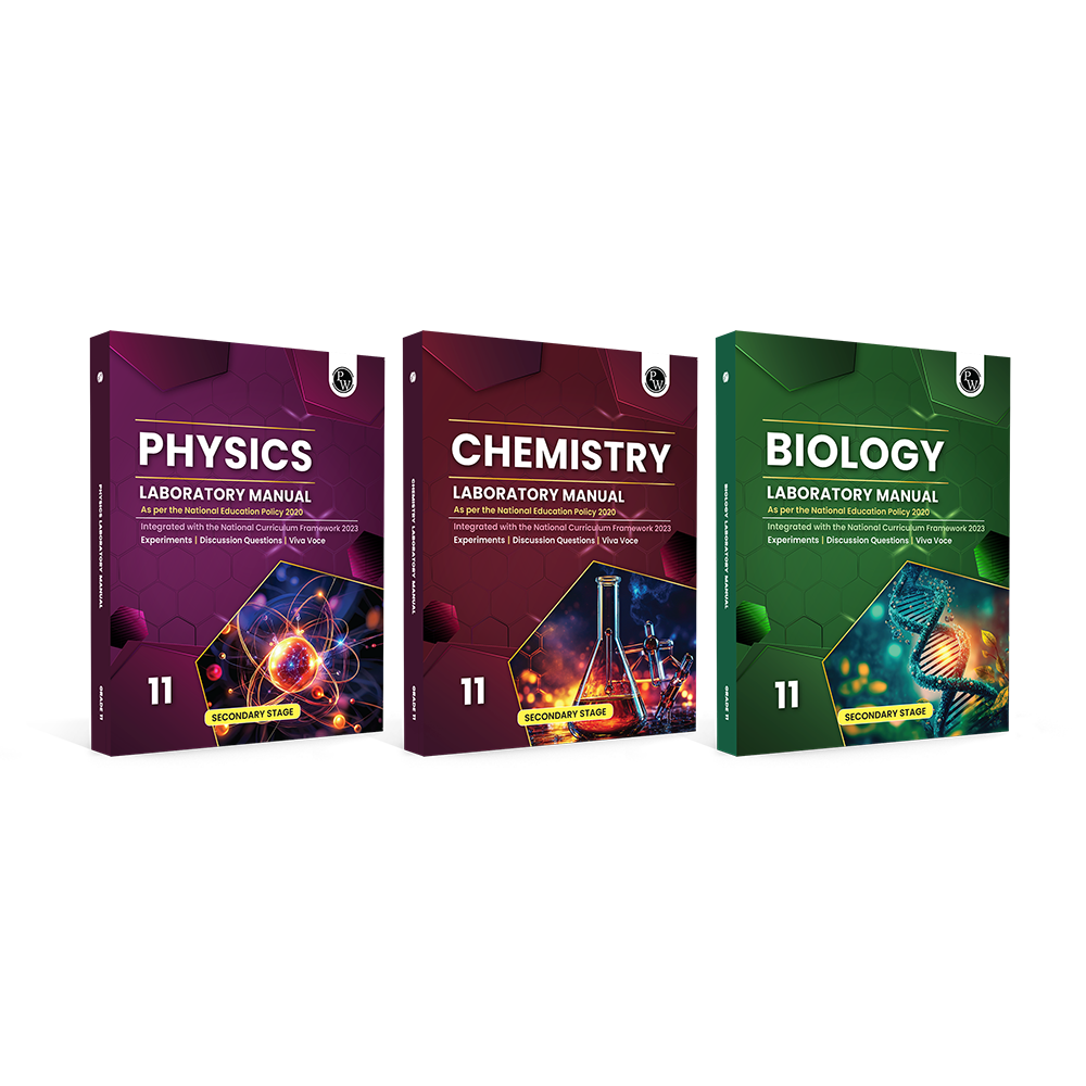 Academy Grade 11 Laboratory Manual Biology, Physics and Chemistry Combo Set of 3 Books As Per The National Education Policy 2020 | Experiments, Discussion Questions, Viva Voce