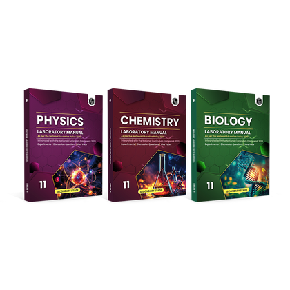 Academy Grade 11 Laboratory Manual Biology, Physics and Chemistry Combo Set of 3 Books As Per The National Education Policy 2020 | Experiments, Discussion Questions, Viva Voce