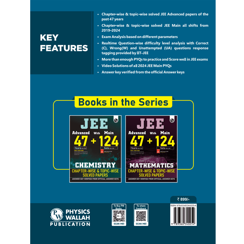 JEE Advanced 47 Years with JEE Main 124 Sets PYQs Chapterwise and Topicwise Solved Papers Physics