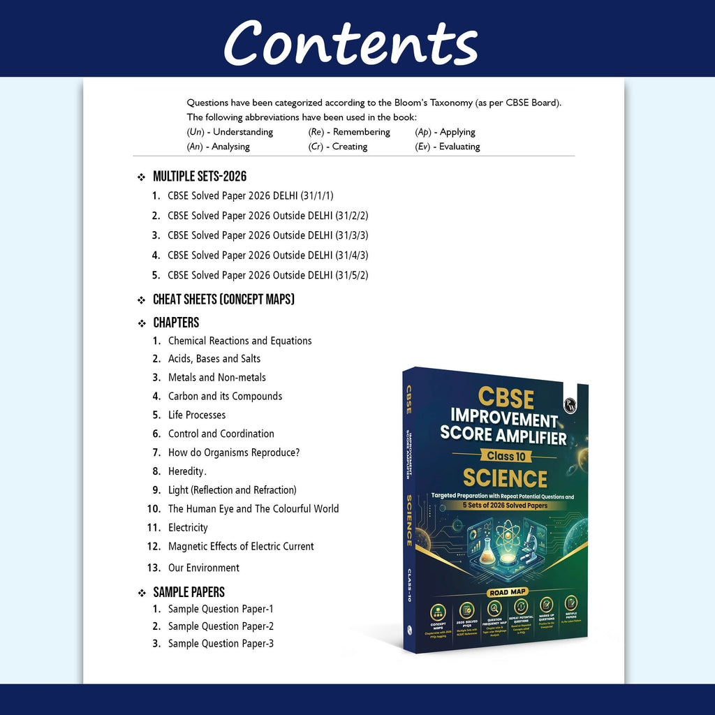 CBSE Improvement Score Amplifier Class 10 Science For 2026 Improvement Board Exams | 5 PYQs Sets of 2026 Solved Papers | Sample Papers & Chapter-wise Concepts Maps