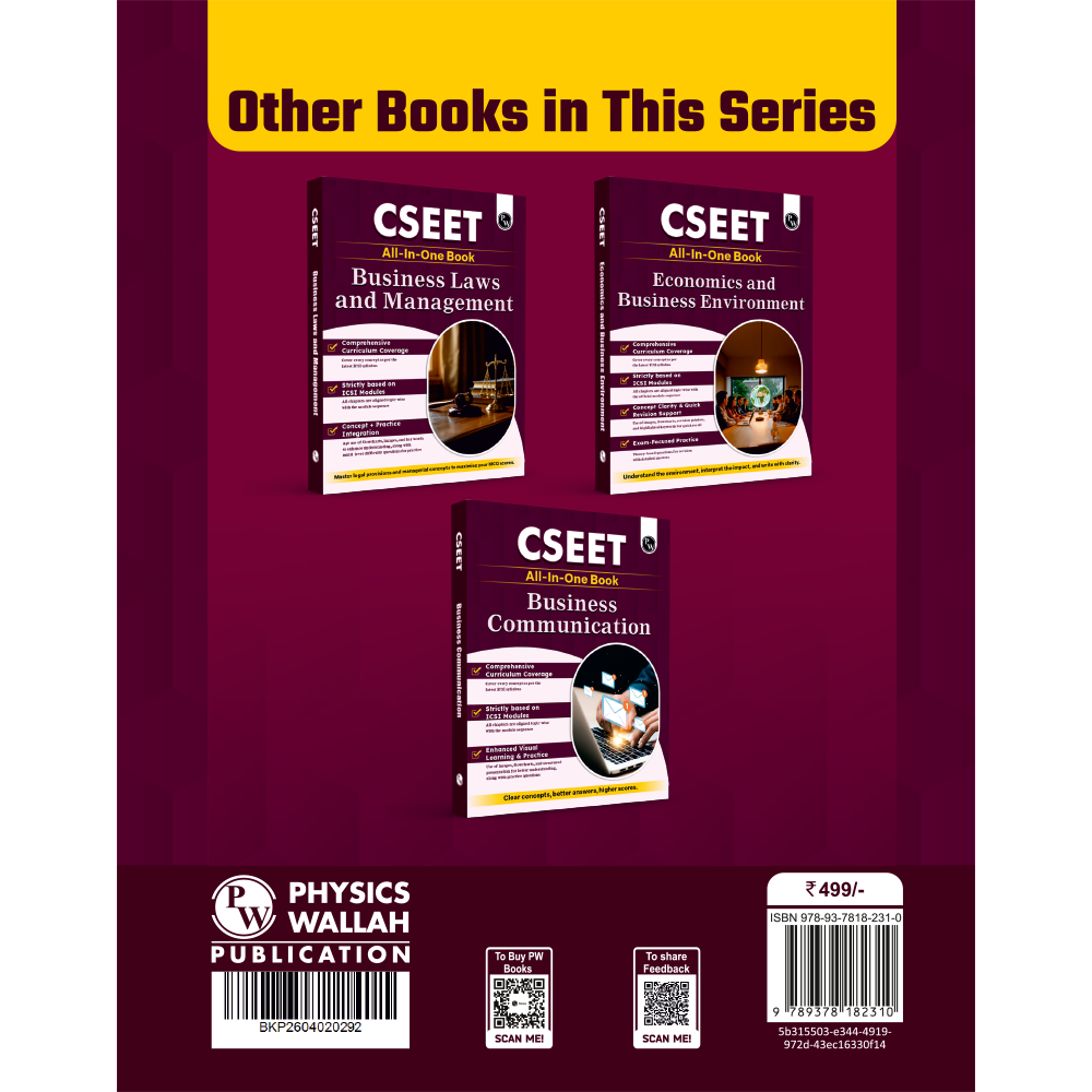 PW CSEET All in One Book Fundamentals of Accounting for October 2026 Attempt | Comprehensive Curriculum Coverage | Strictly Based on ICSI Modules | Practice-Oriented Learning