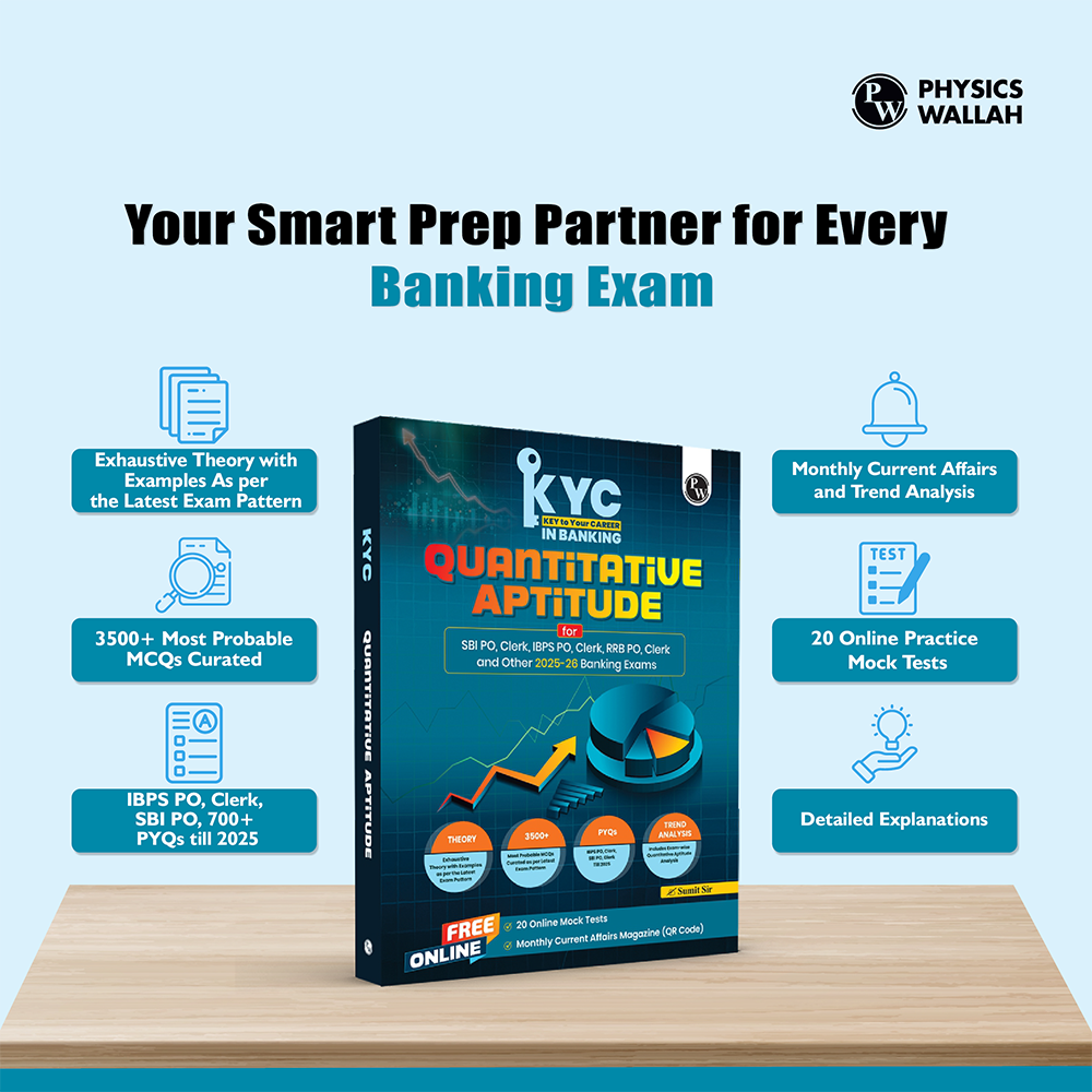 KYC Quantitative Aptitude | Chapterwise Theory, Exercise, Past Year Questions (PYQ) By Sumit Jaiswal For SBI PO, Clerk, IBPS PO, Clerk, RBI & Other Banking Exams 2025- 26 | Free 20 Online Tests
