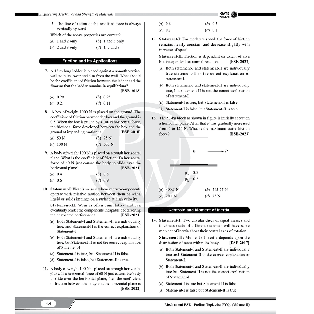 UPSC ESE Topicwise Previous Years Solved Questions 26 Years PYQs Mechanical Engineering Preliminary Examination Volume 1 & 2 and General Studies & Engineering Aptitude Combo Set of 3 Books