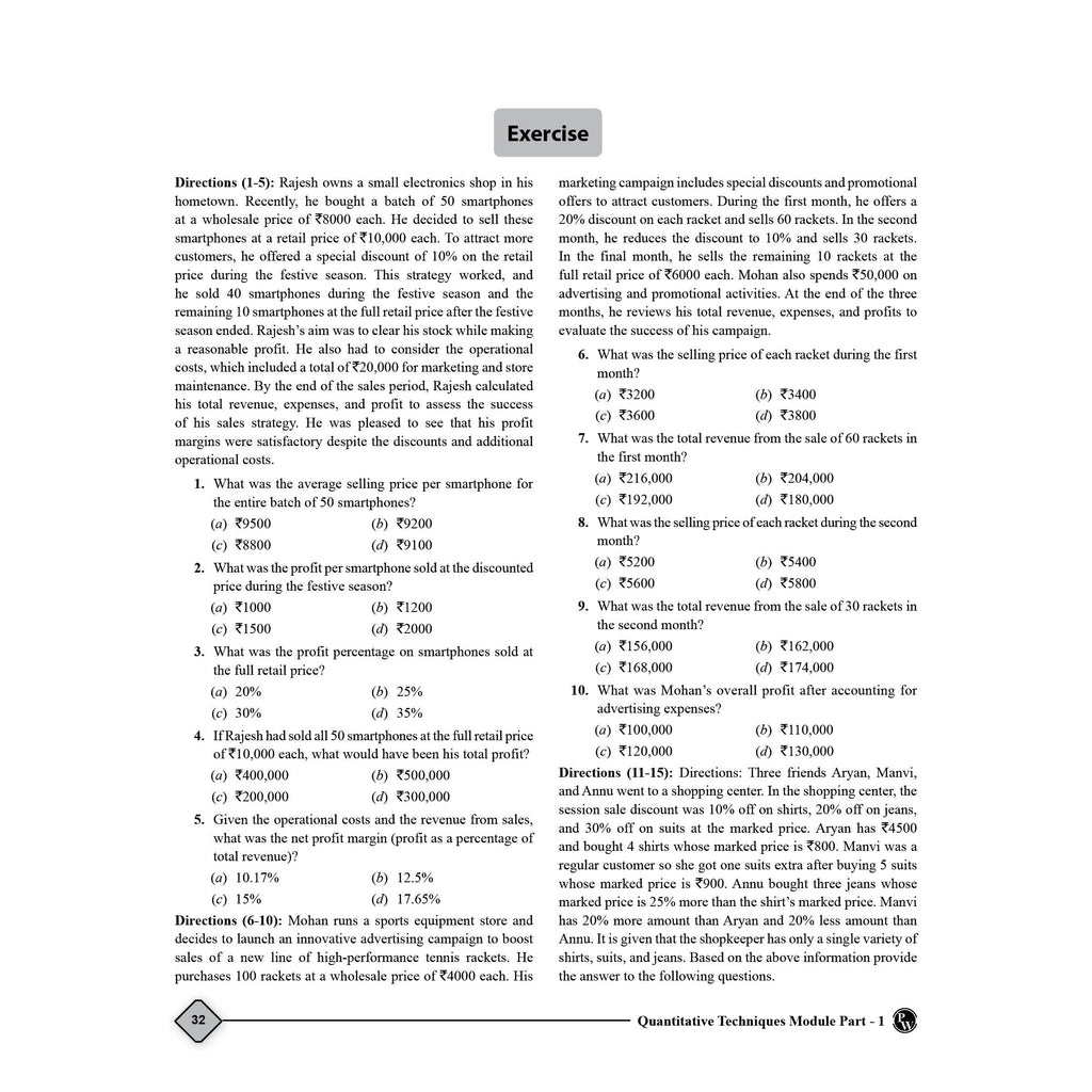 CLAT Complete Quantitative Aptitude Module Set of 11 for CLAT and OLETs Exam 2025 Latest Edition