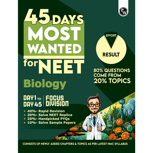 45 Days NEET Most Wanted Biology for NEET UG 2025 Chapter wise Revision Based on 80-20 rule with Sample Papers and Handpicked Past Year Questions