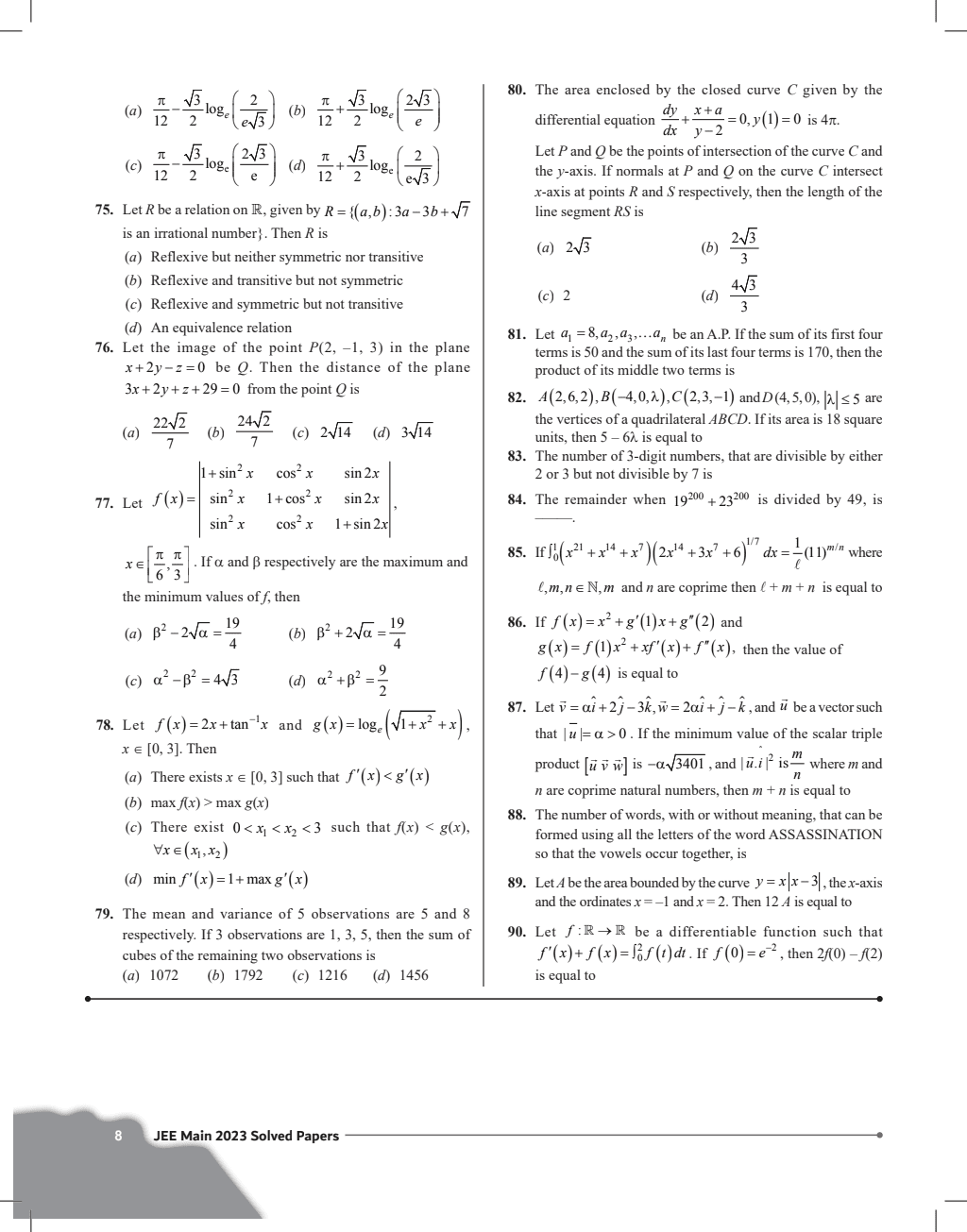 24 Online JEE Main 2023 Solved Papers All shifts of Session 1 & 2 with Detailed Weightage Analysis, Rank Predictor & Difficulty Rating | 5 Mock Tests | Physics, Chemistry & Mathematics | 2023 JEE PYQs