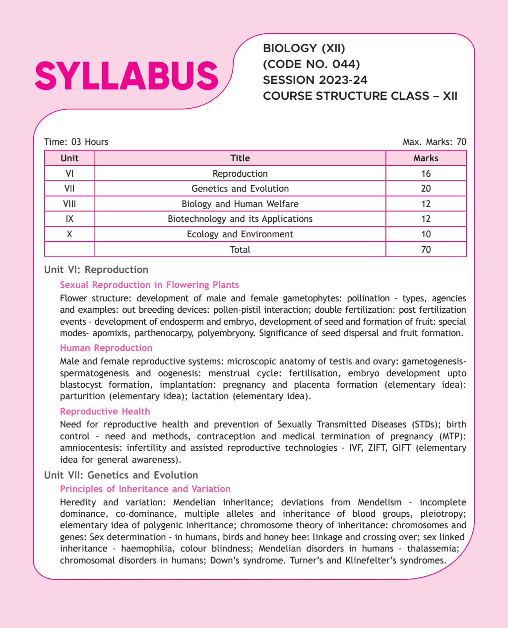 CBSE 15 Sample Question Papers Class 12 Biology for 2024 Exam (Mock Test Paper) Adhering to Competency - Based Learning | Embedded Videos and Cheat Sheet for Revision | PYQ 2023 Solved Paper