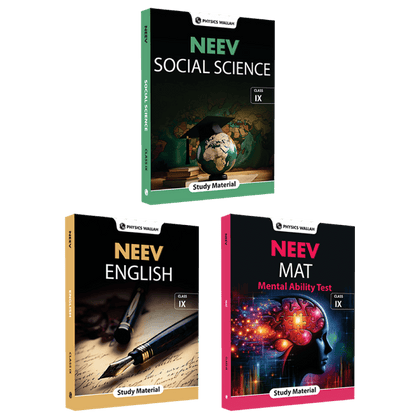 NEEV For Class 9 Social Science, English & MAT (2024 Edition) Combo Set of 3 Books
