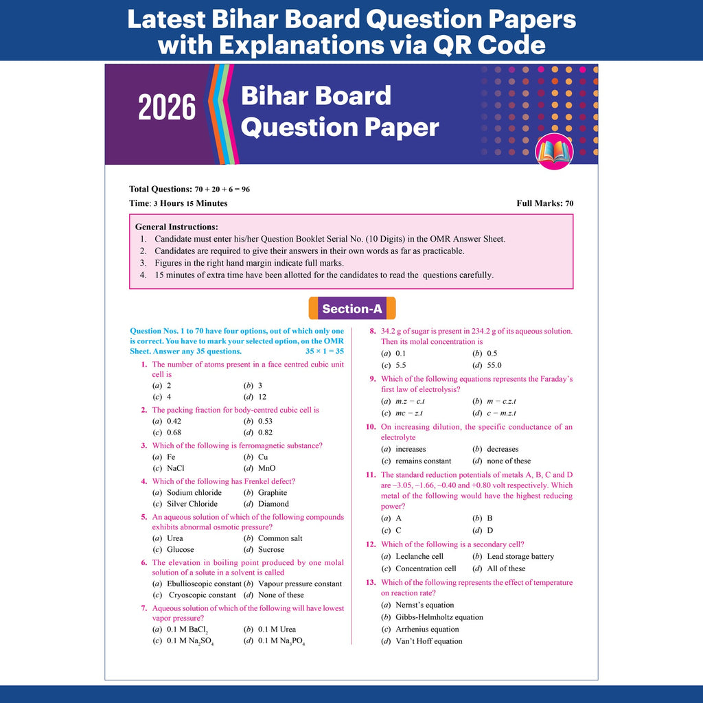 Bihar Board Class 12 Question Bank Chemistry JEET Guess Papers & Question Bank By Aditya Sir For 2026-27 Exam | Chapterwise Theory & Previous 10 Years Questions, Model Papers with OMR