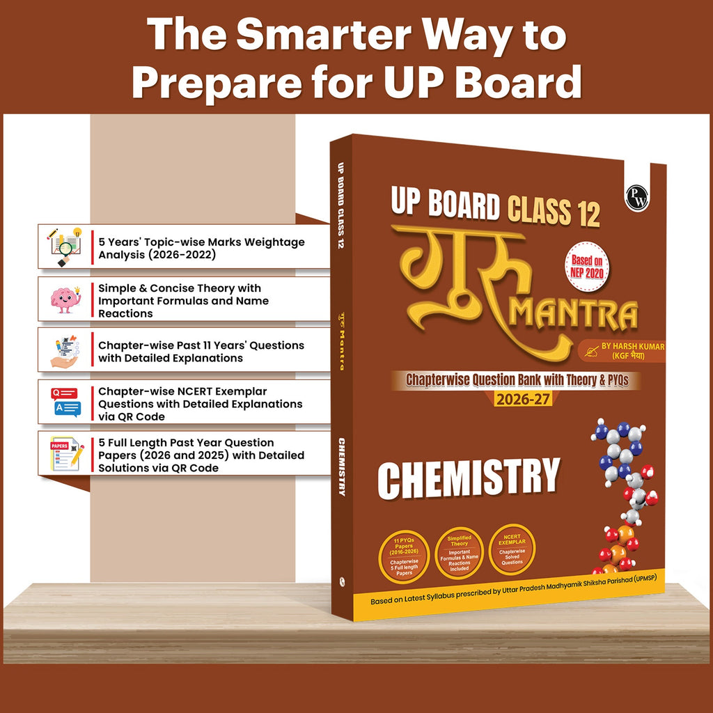 UP Board Class 12 Question Bank Chemistry Guru Mantra By Harsh Kumar (KGF Bhaiya) For 2026-27 Exam | NEP 2020 | Chapter-wise Theory with Previous Year Questions, NCERT Exemplar Questions