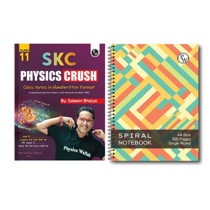 SKC Physics Crush Class 11 Handwritten Format Notes By Saleem Sir For JEE and NEET Exams | A Beautiful Journey From Basic to JEE Advanced via JEE/ NEET + 300 page Ruled practice notebook
