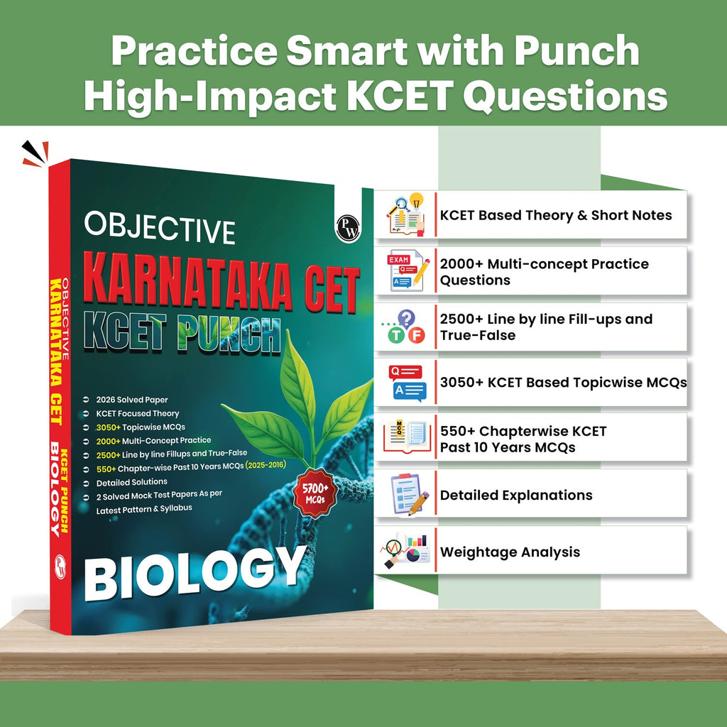 PW Karnataka CET (KCET) Objective NCERT Punch Biology For KCET 2027 Exam l Topicwise Theory with 5700+ MCQs | KCET 10 Years PYQs and Mock Tests