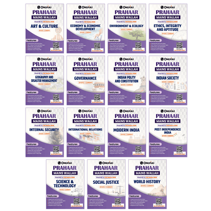 PW UPSC Prahaar Mains Wallah (Static + Current) Combo Set of 15 Books l Final Hit To CSE Mains 2026 | For Civil Services Examinations