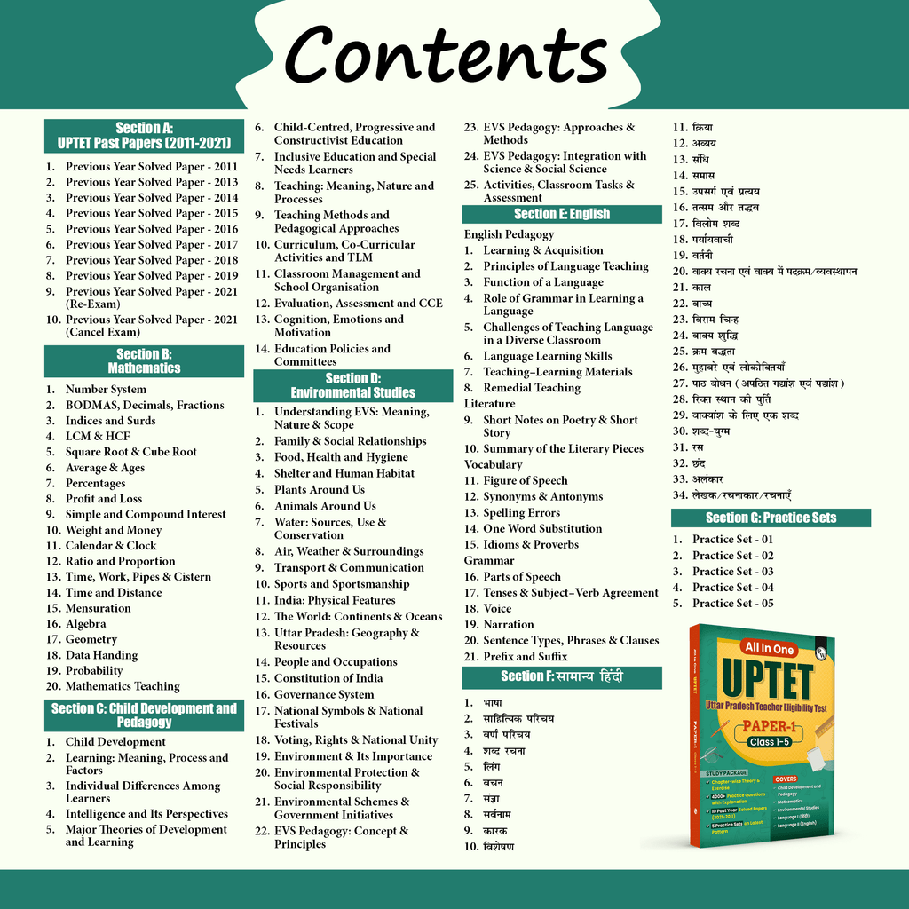 PW All In One UPTET Paper 1 Class 1-5 Teacher Eligibility Test Exam 2026 | Chapterwise Theory & Exercise | CDP, EVS, Maths, English, Hindi | 4000+ Questions,10 Past Papers (PYQ), 5 Practice Sets