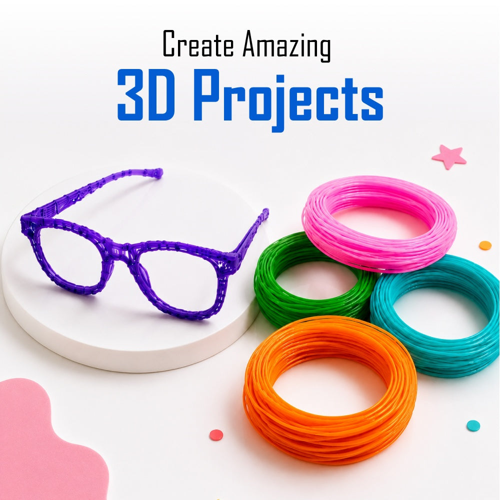 PW PLA 3D Pen Filament Refills 1.75mm, 10 Colors (5m Each)