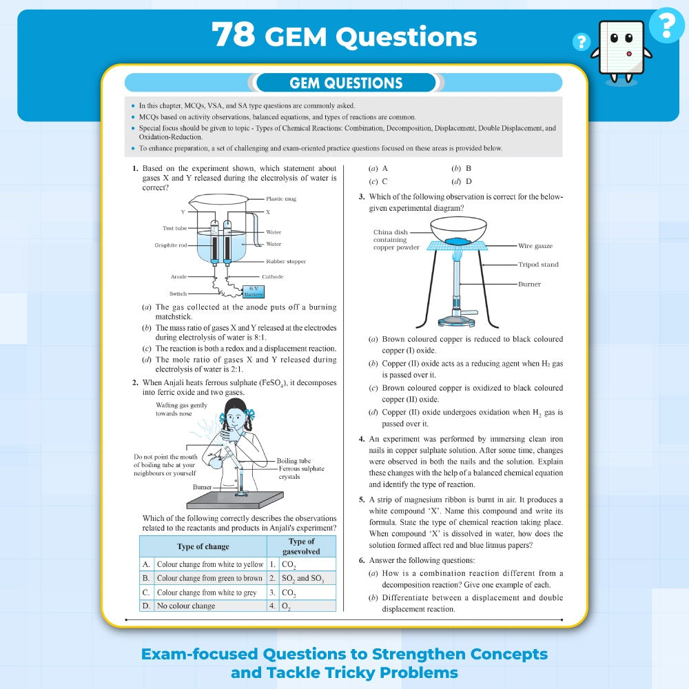 CBSE Class 10 Board Booster Science Question Bank For 2026 Board Exams l 1200+ Questions l Rapid Revision l Topicwise PYQs, Mind Maps, GEM Questions & Most Probable Questions