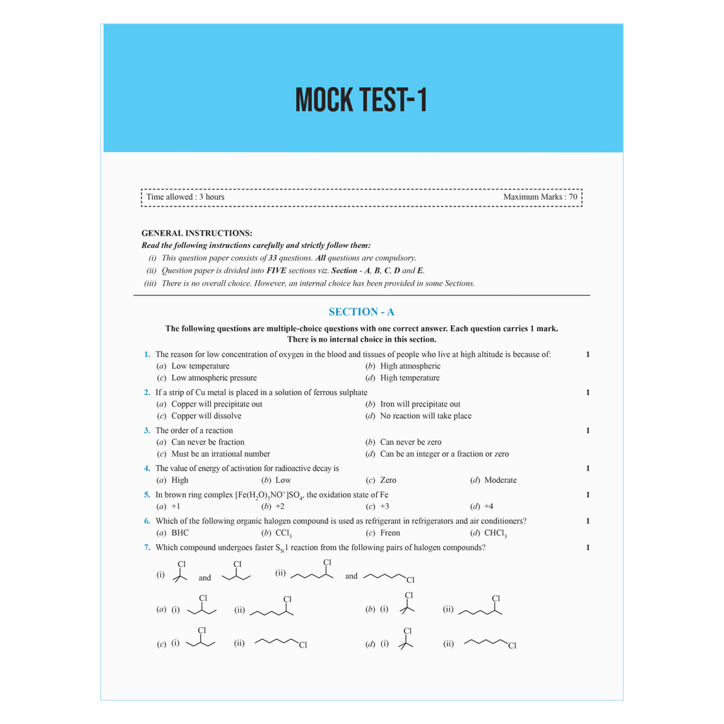 CBSE Question & Concept Bank (QCB) Class 12 Chemistry 2024 - 2025 Chapter-wise and Topic-wise Solved Questions