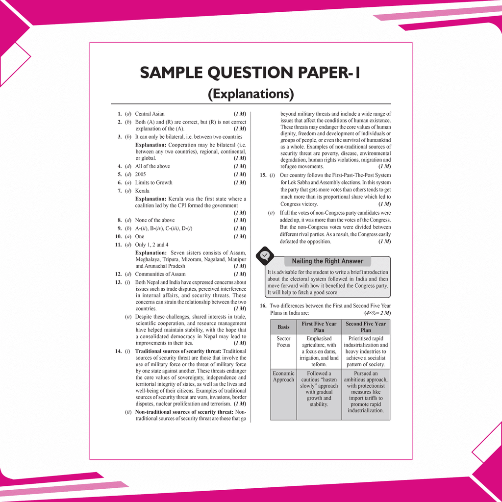 CBSE 11 Sample Question Papers Class 12 Political Science for 2025 Exam | Competency-Based Learning | PYQ 2024 with Topper's Explanations, CBSE SQP & CBSE Practice Questions