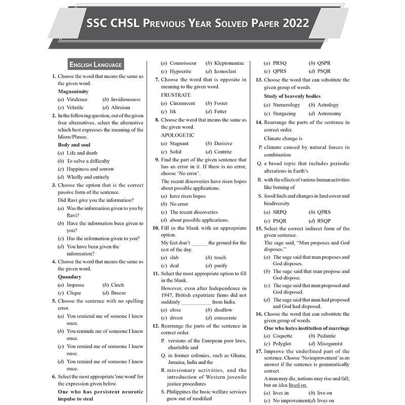 SSC CHSL 2023 Practice Sets & Previous Solved Papers (English Edition)