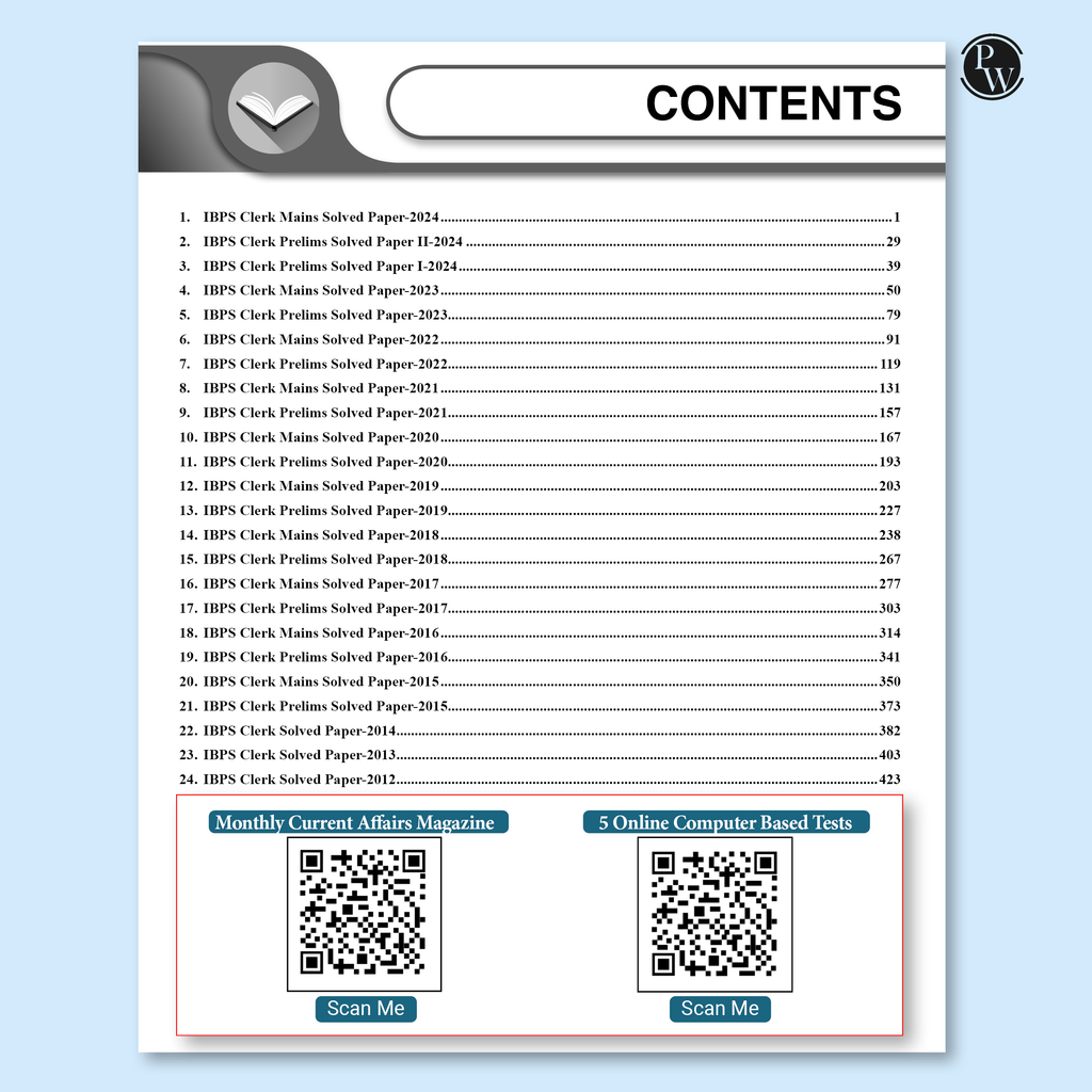 IBPS Clerk 25 Year-wise Prelims & Mains Previous Year Solved Papers Till Oct 2024 with 5 Online CBT Tests for Exam 2025-26 (PYQs) English Edition
