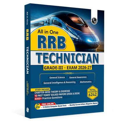 PW All In One RRB Technician Grade 3 Book for 2026-27 Exam | Chapterwise Theory & Exercise | 4000+ Practice Questions | 10 Past Year Questions (PYQs) | 15 CBT Tests | English Edition