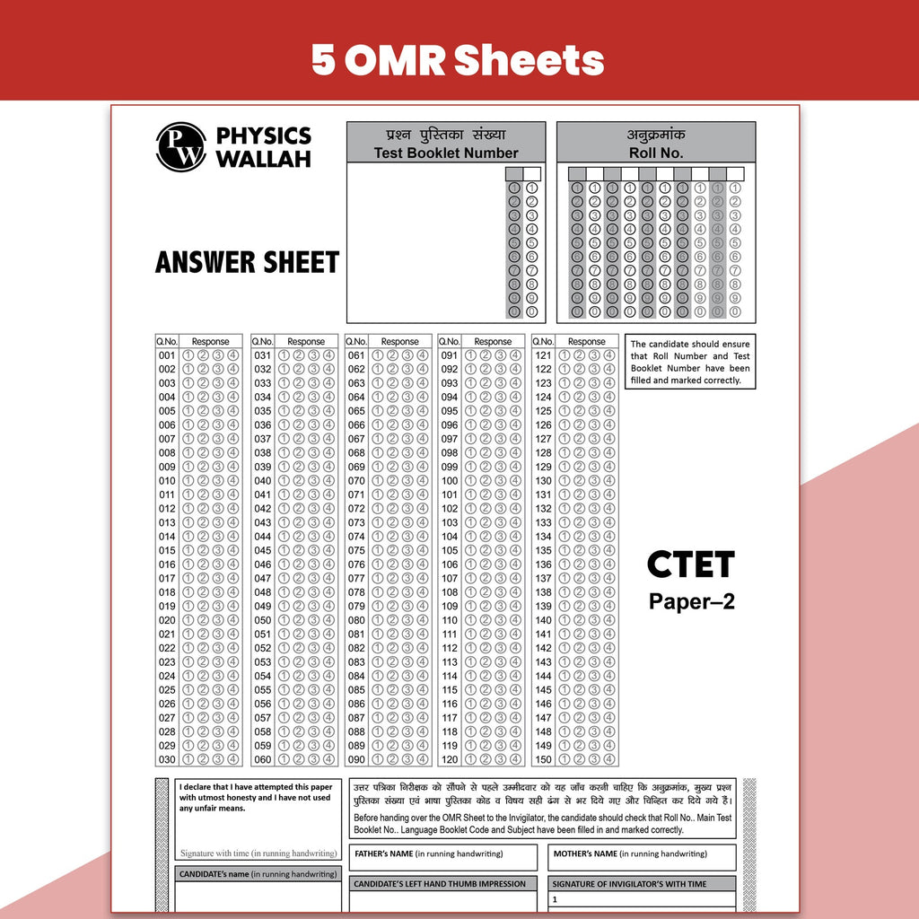 PW CTET Paper 2 Social Science/Studies Book | 24 Yearwise Previous Year Solved Papers PYQ (2026-2011) Class 6 - 8 For 2026 Exams | 5 Practice Sets and OMR Sheets | English Edition