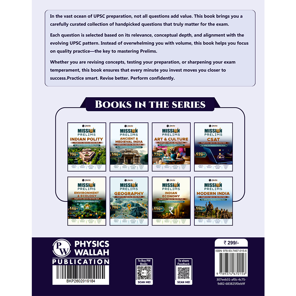 PW UPSC Mission Prelims Science and Technology Question Bank Chapterwise Topicwise | 550+ Handpicked Questions & Important Topics Covered with Detailed Explanation