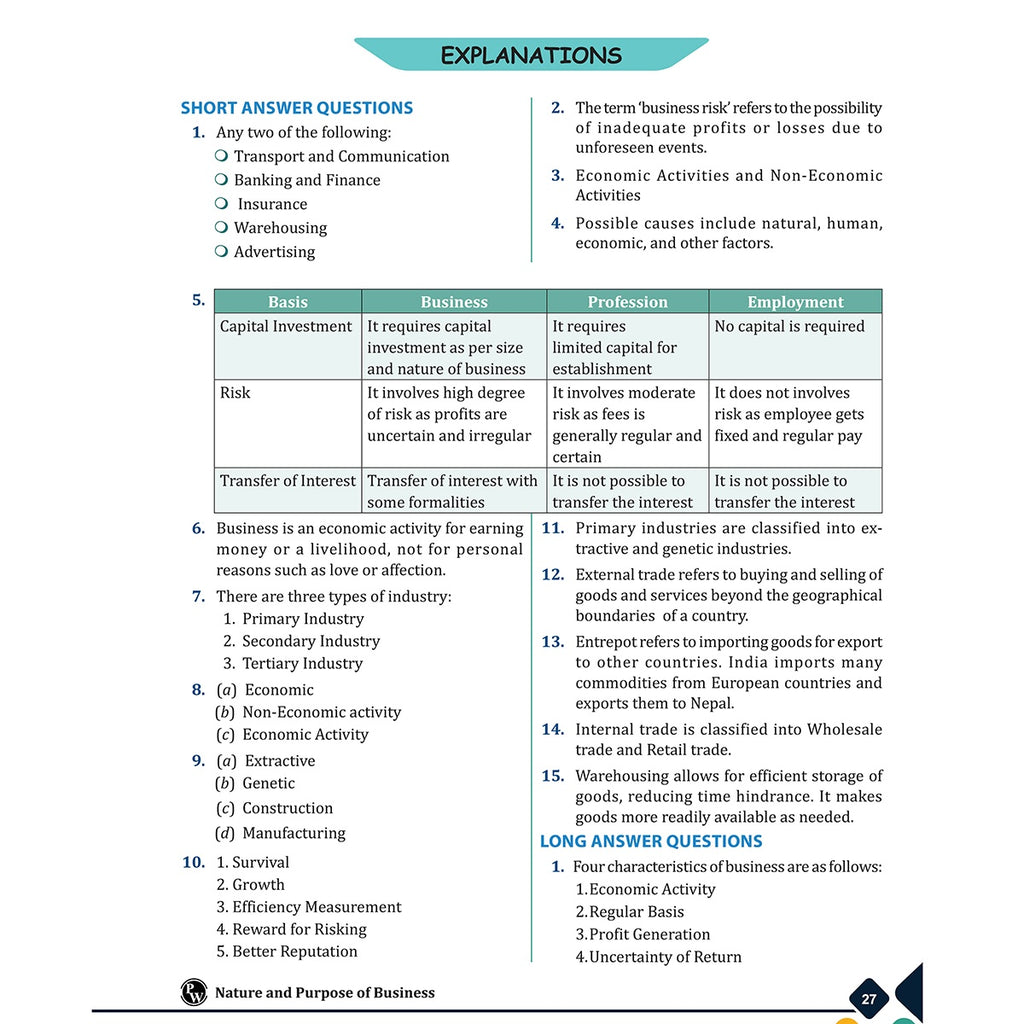 CBSE Class 11 Business Studies As Per Latest CBSE Pattern For 2026-27 Exams | Chapterwise Theory, Practice Questions with Detailed Explanation & Latest Sample Papers