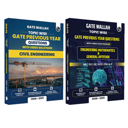 Batch Infinity - GATEWALLAH Civil Engineering and Engineering Mathematics & General Aptitude Combo Set of 2 Books Topicwise Previous Years Solved Questions For 2026 Exams