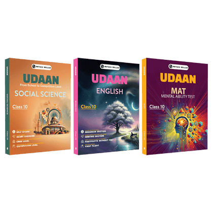 Udaan For Class 10 Social Science, English, MAT Combo Set of 3 Books (2025 Edition)