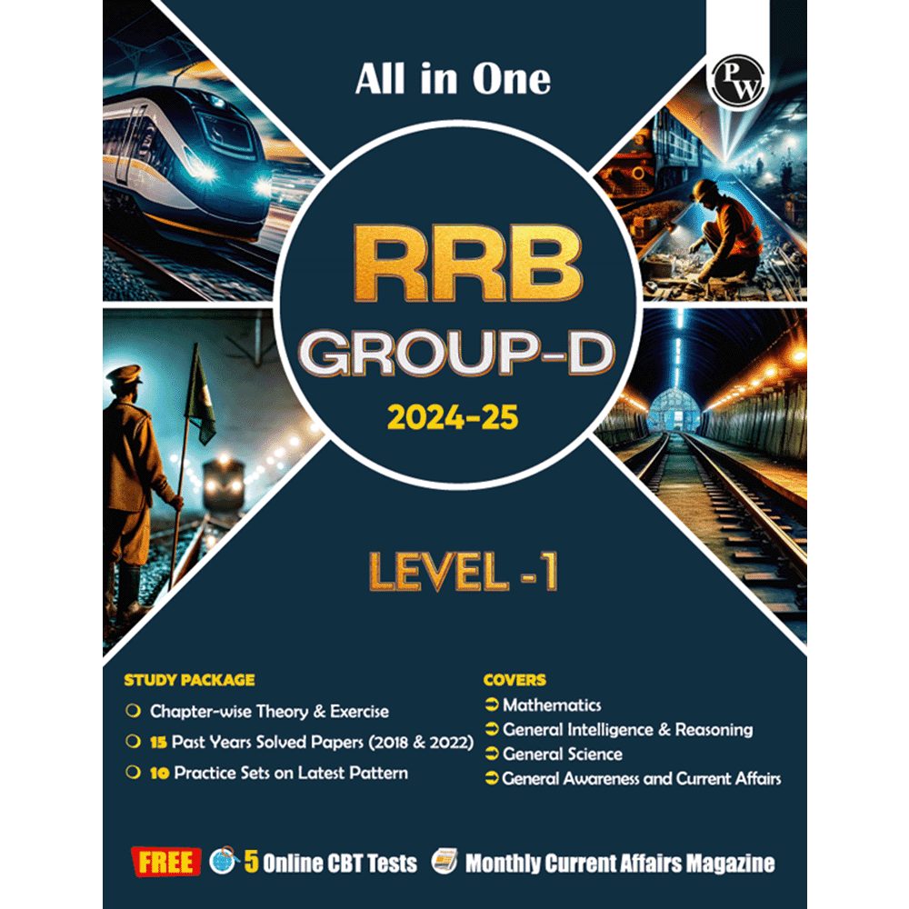All in One RRB Group D Level-1 For 2024-25 Exam | Chapterwise Theory, Short Tricks and Exercises | 15 Previous Year Solved Papers (PYQs) 2018 & 2022 with 15 Practice Sets