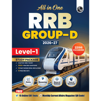 All in One RRB Group D Level-1 For 2026-27 Exam | Chapterwise Theory, Short Tricks and Exercises | 15 Previous Year Papers (PYQs) 2018- 2026 with 15 Practice Sets