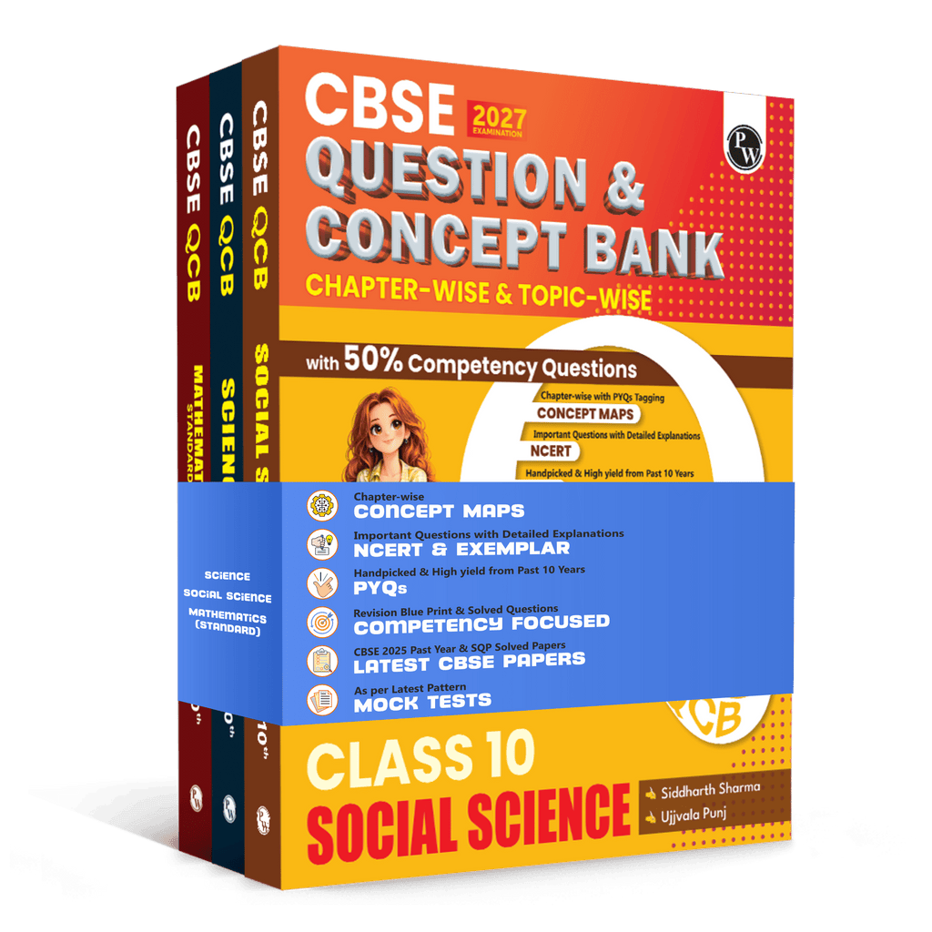 CBSE Question & Concept Bank (QCB) Class 10 Science, Maths (Standard) and Social Science Combo Set of 3 Books Chapterwise & Topicwise Solved Questions For 2027 Exams