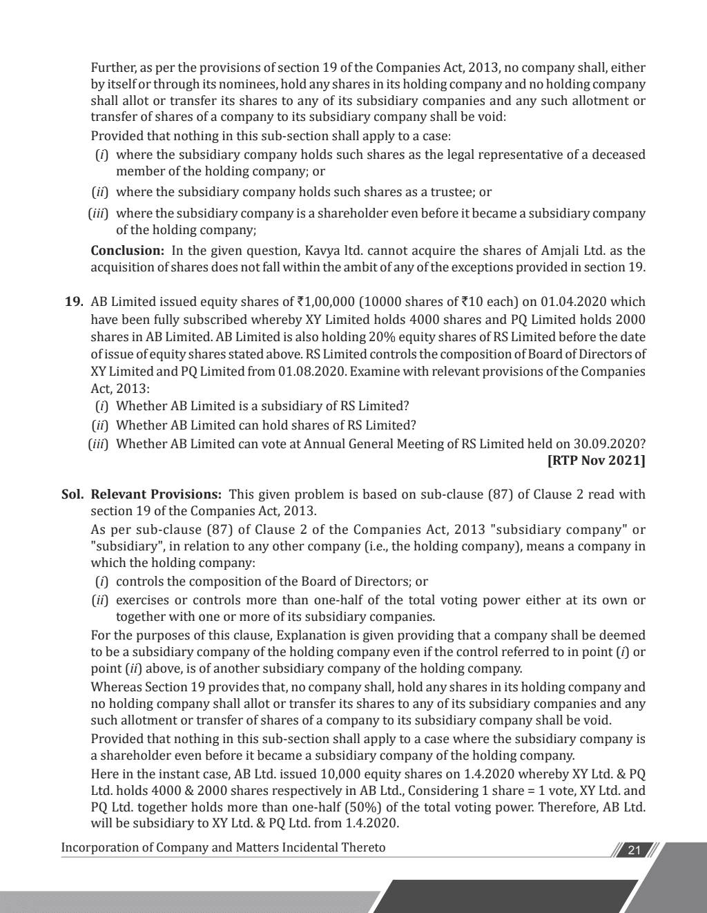 CA Intermediate Group 1 Corporate and Other Laws 3rd Edition Including Previous Years Questions & Solutions | PYQ, RTP & MTP | Latest Syllabus | Applicable for November 2024 Exam Onwards