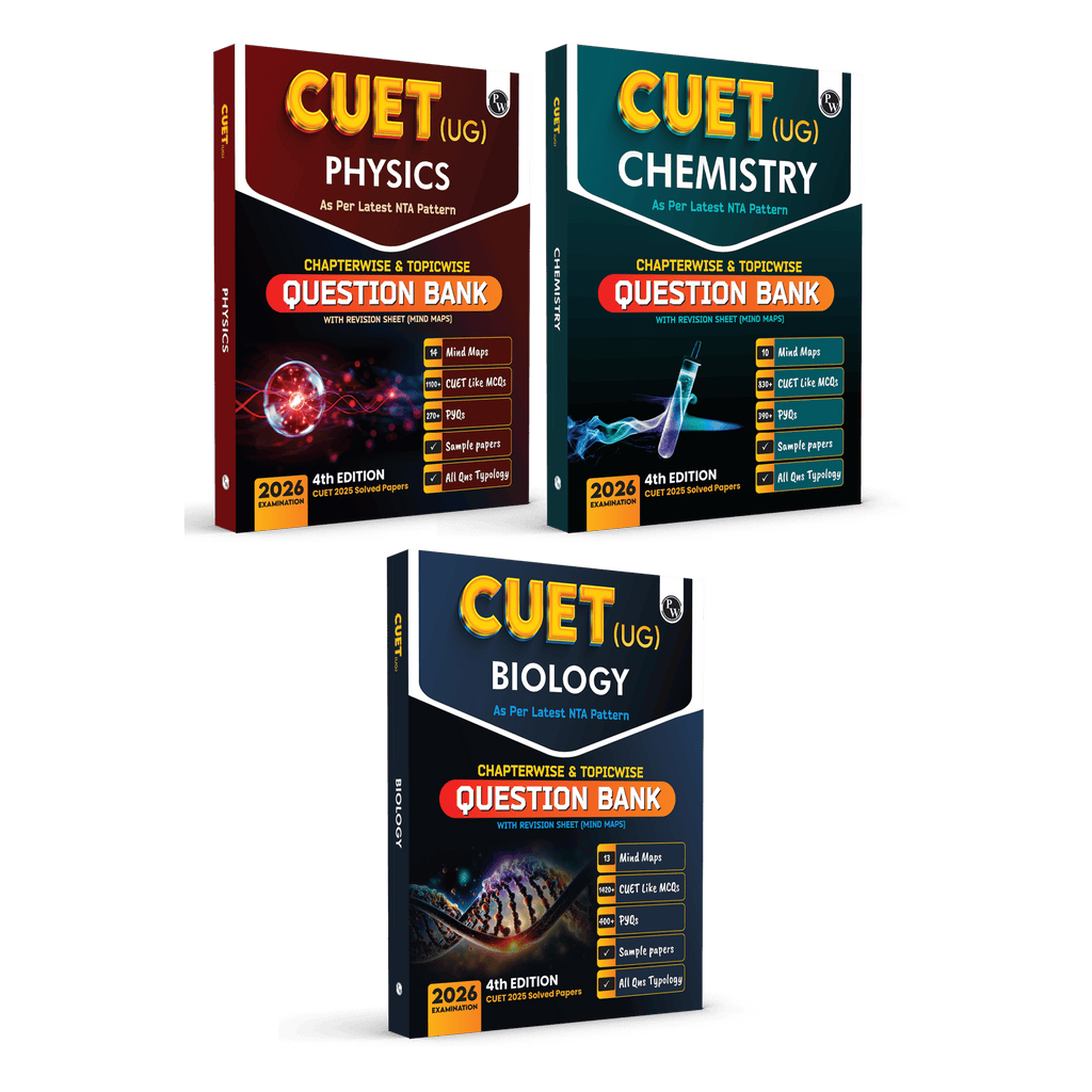 CUET (UG) Physics, Chemistry, Biology Combo Set of 3 Books Chapterwise & Topicwise Question Bank For 2026 Exam | Theory, Exercise, PYQ (2025-2022) & Mock Tests