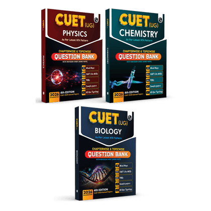 CUET (UG) Physics, Chemistry, Biology Combo Set of 3 Books Chapterwise & Topicwise Question Bank For 2026 Exam | Theory, Exercise, PYQ (2025-2022) & Mock Tests