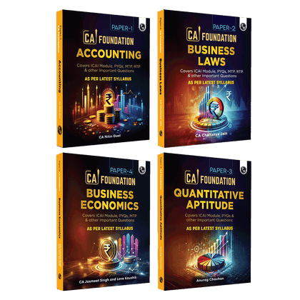 CA Foundation - CA Nitin Goel, Business Law - CA Chaitanya Jain, Business Economics - Love Kaushik & CA Jasmeet Singh, Quantitative Aptitude - Anurag Chauhan | Combo Set of 4 Books For 2024 Exams