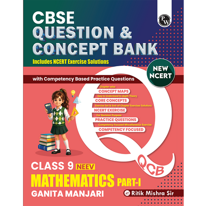 PW CBSE Class 9 Maths Ganita Manjari-1 New NCERT 2026-27 Question and Concept Bank with NCERT Textbook Solutions and Competency Based Questions By Ritik Sir