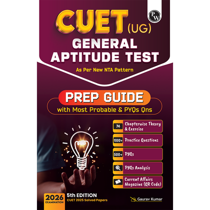 CUET (UG) General Aptitude Test Chapterwise & Topicwise Theory & Exercise with PYQ (2025-2022) | Most Probable Question Bank | Prep Guide | Mock Tests for Exam 2026