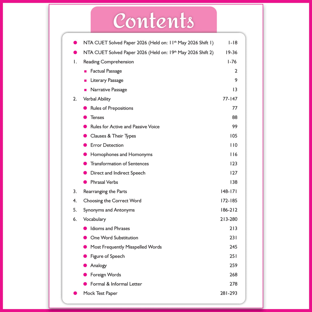 PW CUET UG English Prep Guide 2027 Chapterwise & Topicwise Question Bank | Chapterwise Theory & Mind Maps | Previous Year Solved Papers & Sample Papers