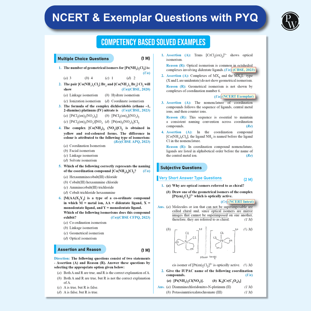 CBSE Question & Concept Bank (QCB) Class 12 Chemistry Chapter-wise and Topic-wise Solved Questions For 2026 Exams with 50% Competency Based Question
