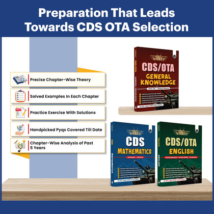 Viraat CDS OTA Book 2026 General Knowledge, Mathematics & English Combo Set of 3 | PYQ (2026-21) | Latest 2026 Solved Paper | Chapterwise Theory, Solved Examples, Practice Exercises