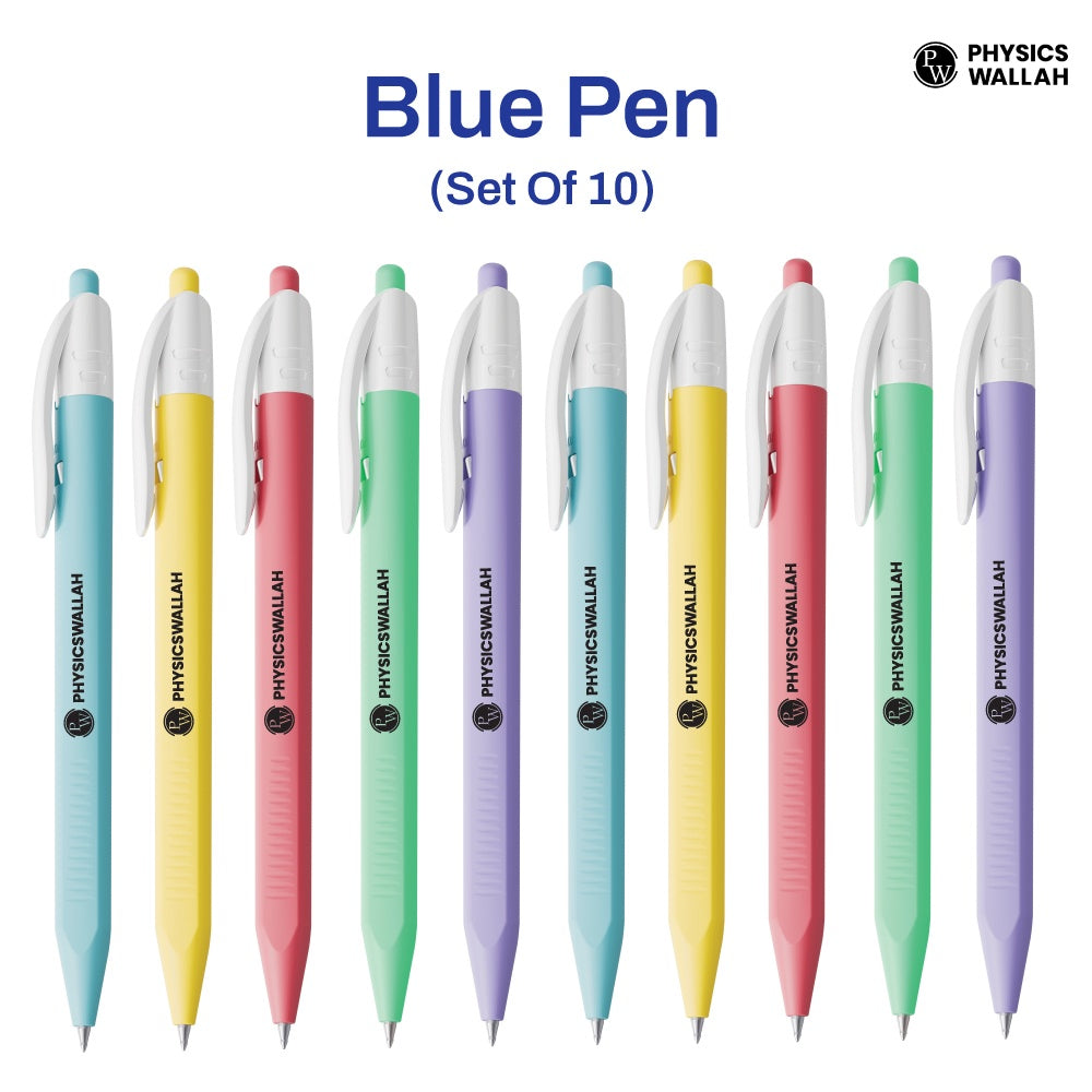 Multicolour Design clicker ball blue pen (Set of 10)