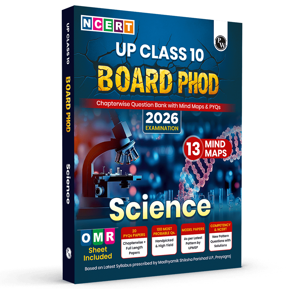 UP Board Phod Class 10 Science Question Bank Chapterwise with 13 Mind Maps and PYQs For 2026 Board Exam | 100 Most Probable Questions and Model Papers with OMR Sheet