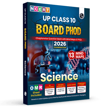 UP Board Phod Class 10 Science Question Bank Chapterwise with 13 Mind Maps and PYQs For 2026 Board Exam | 100 Most Probable Questions and Model Papers with OMR Sheet